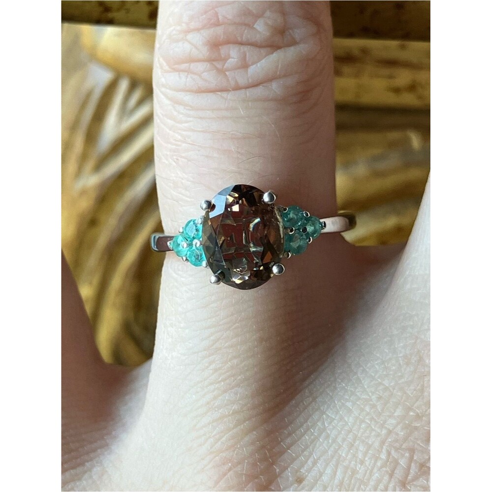 Color Changing Alexite Zambian Emerald Sterling Silver Ring Size 6